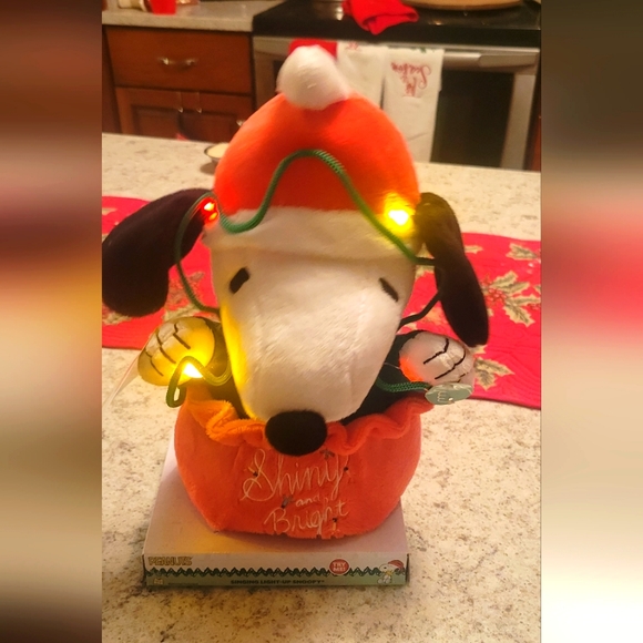 Peanuts Christmas Light up Singing Snoopy - Picture 1 of 8